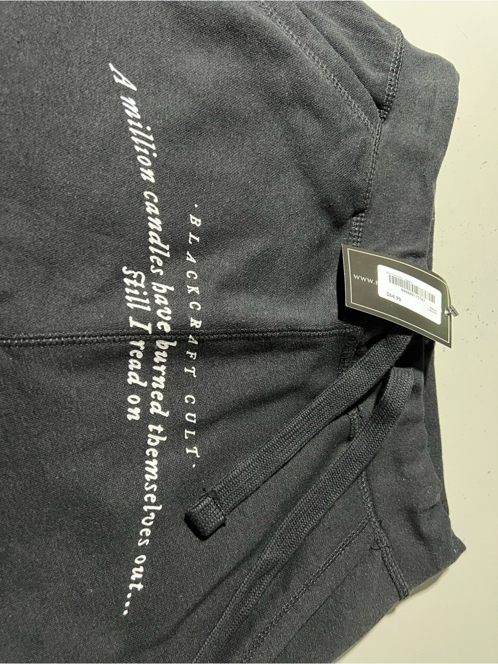 Blackcraft Cult Hail The Raven Edgar Allan Poe Sweatpants Joggers NWT - Picture 6 of 8